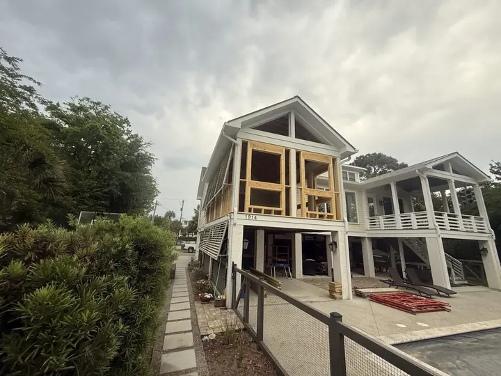 Sullivan's Island: framing the new enclosed porch