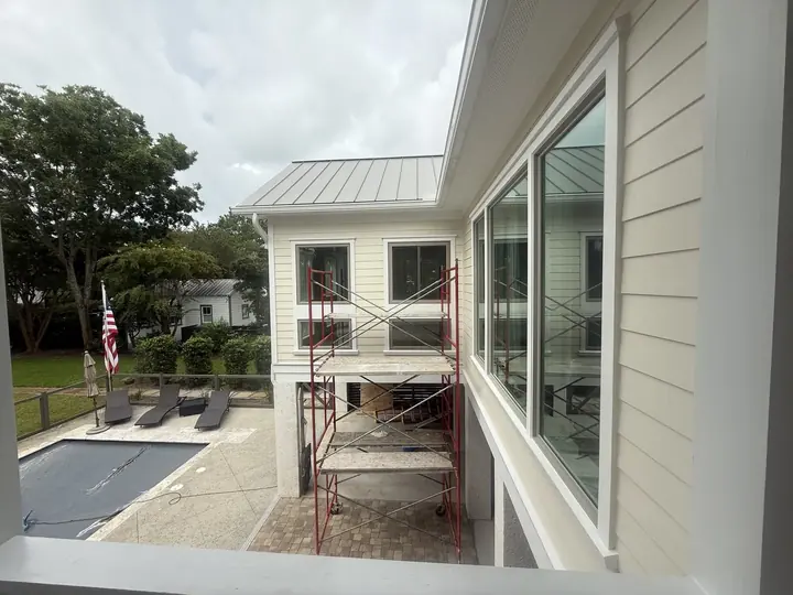 Sullivan's Island: new windows overlooking the pool