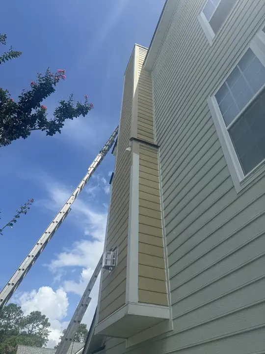 Siding and trim, three stories up