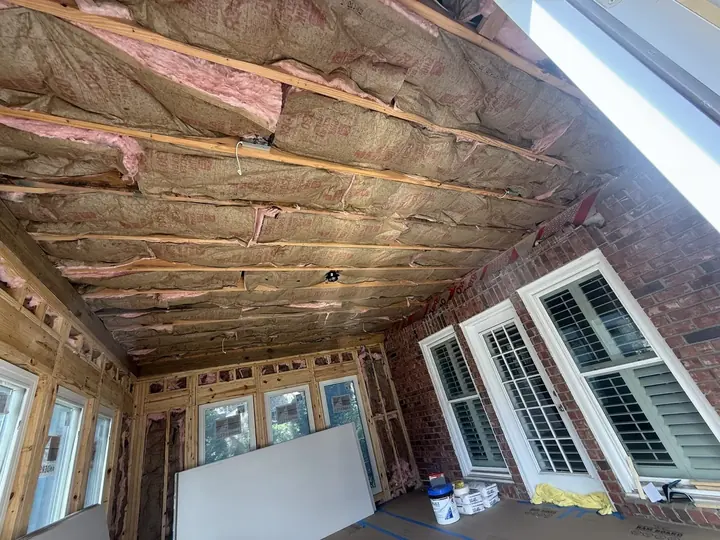 Sunroom conversion, insulation and framing